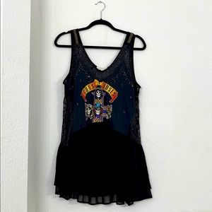 Scrapbook sheer Guns N’ Roses tank